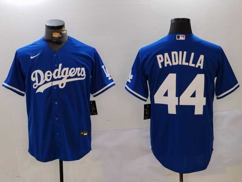 Mens Los Angeles Dodgers #44 Vicente Padilla Blue Cool Base Stitched Jersey